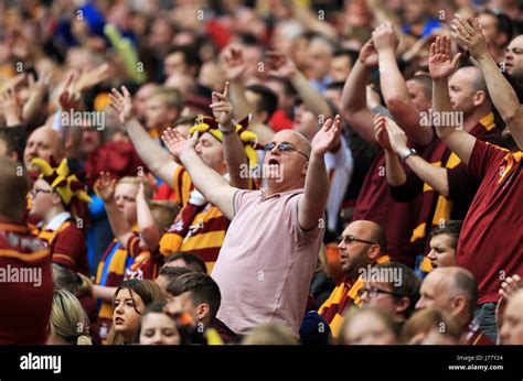 Bradford City fans show their support Stock Photo - Alamy