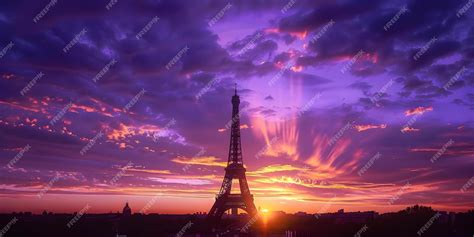 Premium Photo Eiffel Tower At Sunset A Stunning View Of Paris Concept