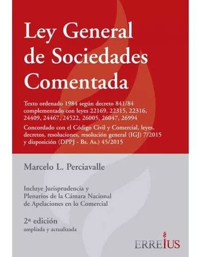 Ley General De Sociedades Comentada Tapa Dura Erreius Mercadolibre