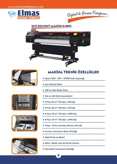 Sj E Epson Dx Eco Solvent Makine Dijital Bask Makineleri