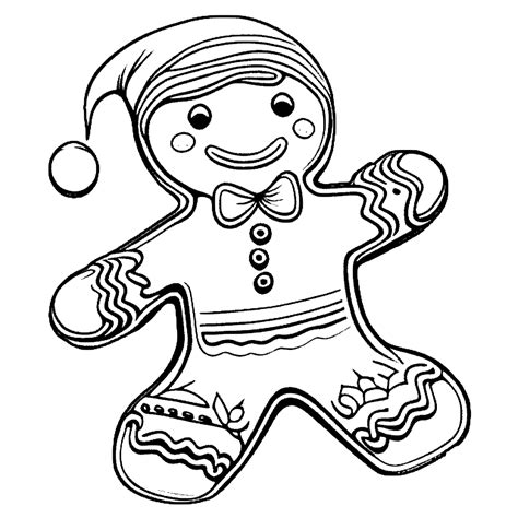 Christmas Gingerbread Man Coloring Page · Creative Fabrica