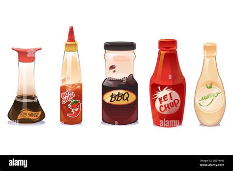 Red Chilli Sauce Bottle Stock Vector Images Alamy