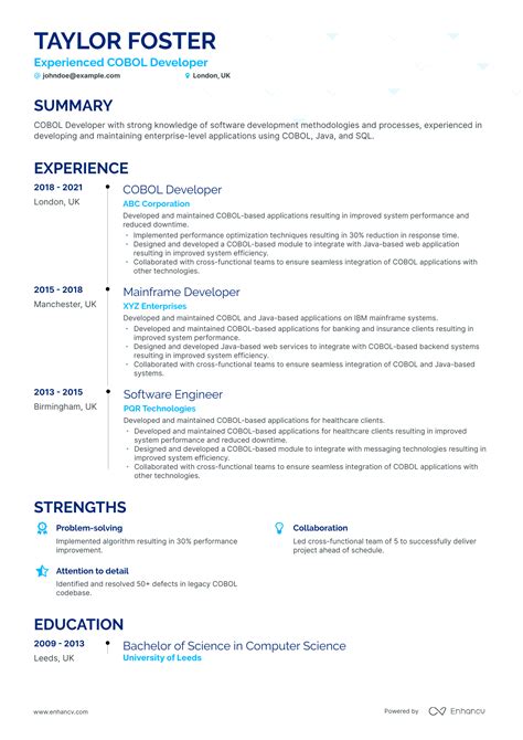 5 Cobol Developer Resume Examples And Guide For 2024