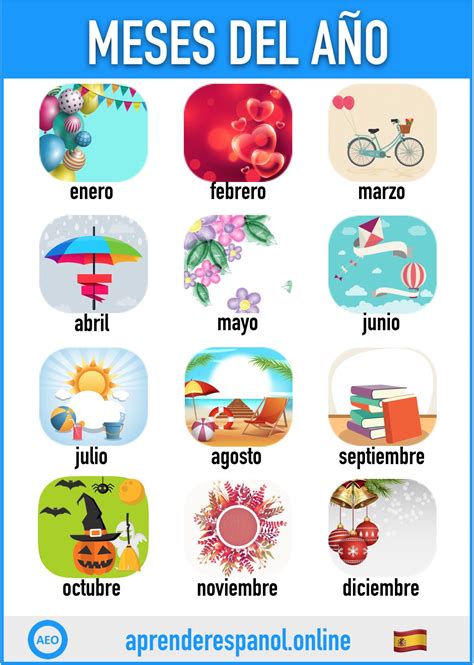 Los Meses Del Ano En Espanol Otosection