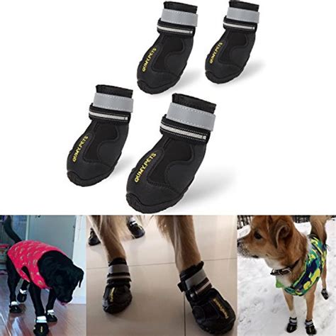 QUMY Dog Boots Waterproof Shoes For Large Dogs With Reflective Velcro ...