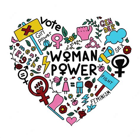 Premium Vector Vector Doodle Heart Of Feminism Women S Rights Grunge