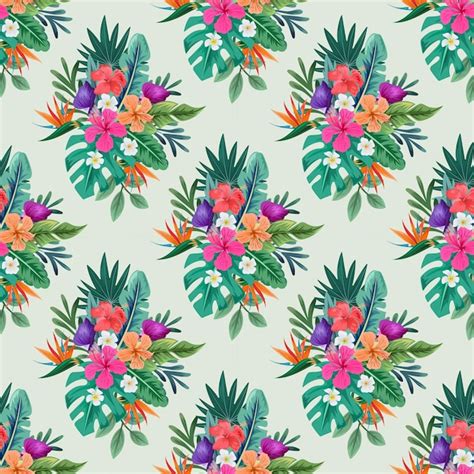 Premium Photo Tropical Flower Seamless Digital Paper