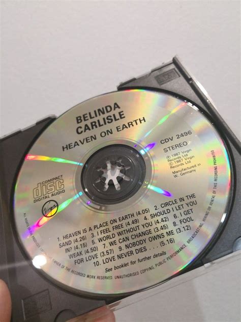 Rare Belinda Carlisle Heaven On Earth Cd Manufactured In West Germany