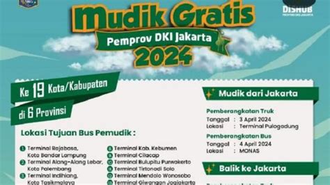 Siap Siap Pendaftaran Mudik Gratis Pemprov Dki Dibuka Besok