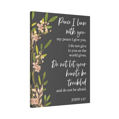 John Peace I Leave With You Canvas Stretched Bible Verse