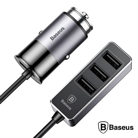 Adaptador Ficha Isqueiro 12V 24V 4 USB 5V 5 5A Baseus