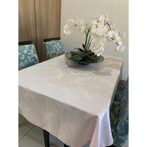 Toalha De Mesa Retangular 6 Lugares Tecido Jacquard No Shoptime