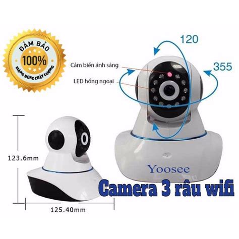 Camera Wifi Yoosee 3 anten quan sát ban đêm xoay 360 độ đàm thoại hai