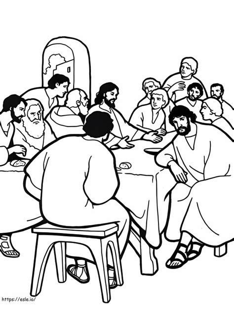 Printable The Last Supper Coloring Page