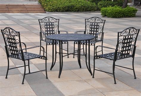 Five Piece Wrought Iron Patio Set Patio Table