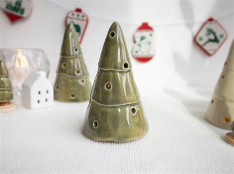 Handmade Green Christmas Tree Tea Light Holder Etsy