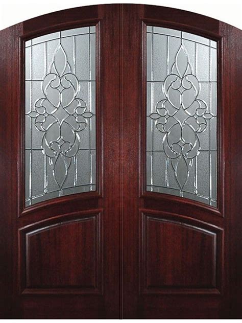 36 X 96 Courtlandt Arch Top Arch Lite Mahogany Double Entry Door