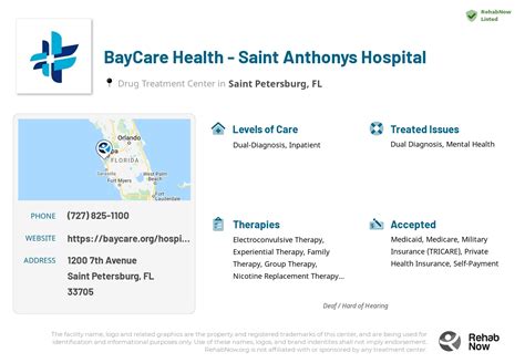 Baycare Health Saint Anthonys Hospital • Saint Petersburg Fl • Rehabnow