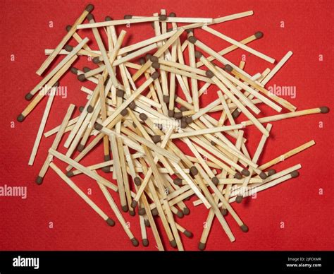 Matchsticks On A Red Background Safe Handling Of Fire Fire Dangers