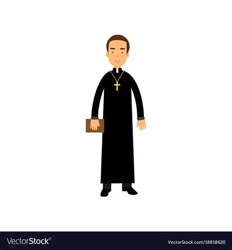 Catholic Priest Character Religion Representative Vector Image