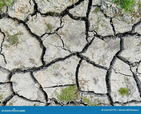 Arid Parched And Cracked Soil Due To Lack Of Water Stock Photo Image