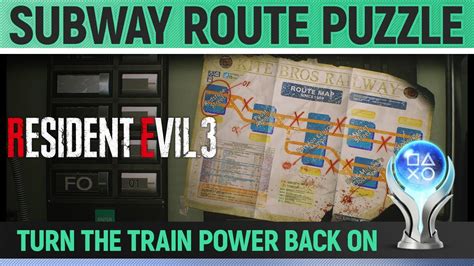 Resident Evil 3 Subway Route Puzzle 🏆 Turn The Train Power Back On