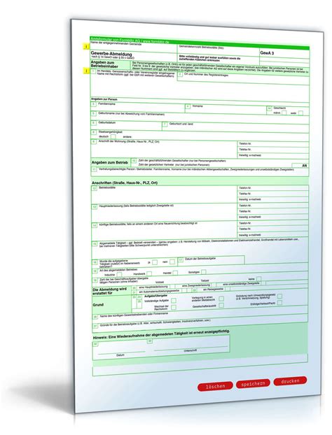 Gewerbeabmeldung Formular Ausf Llen Losformathens Online Formulare