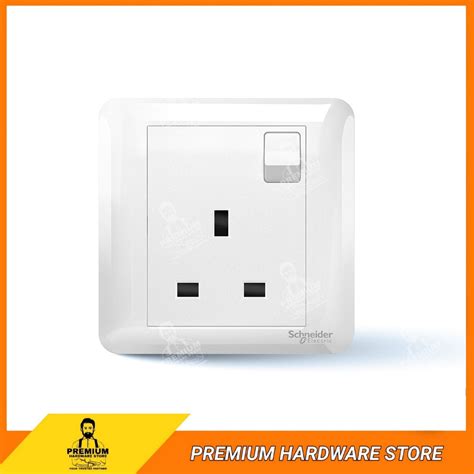 Schneider Affle Plus 13a Single Gang Switch Socket Outlet Sirim Approved White Soket Suis Geng