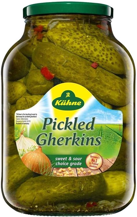 Kühne Pickled Gherkins 2450g Drained Weight 1380g Uk Grocery