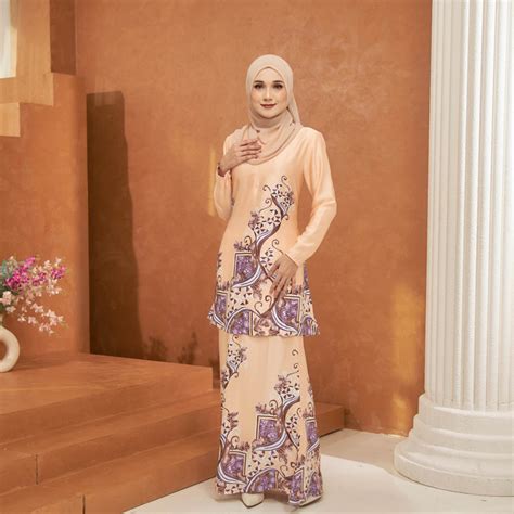 KURUNG BATIK ALANA KEMEJA BATIK DM L14 1 SATIN VALENTINO PEACH