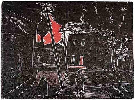 Oswaldo Goeldi Céu Vermelho Red Sky xilogravura 1950 Xilogravura