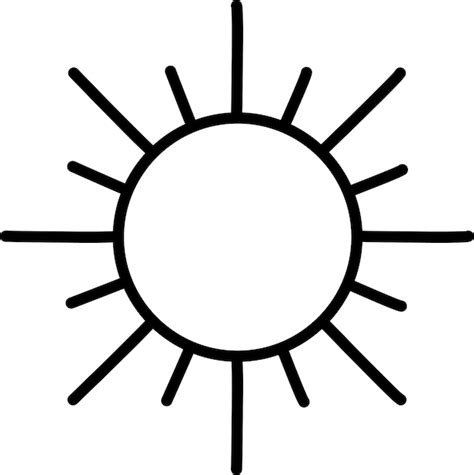 Premium Vector Sun Outline Vector Illustration