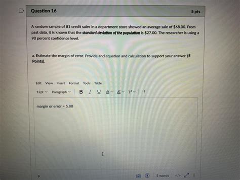 Solved D Question Pts A Random Sample Of Credit Chegg