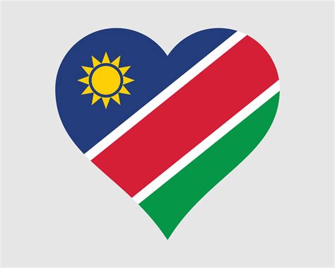 Namibia Heart Flag Namibian Love Shape Country Nation National Flag