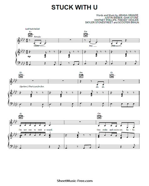 Stuck with U Sheet Music Ariana Grande & Justin Bieber - ♪ SHEETMUSIC ...