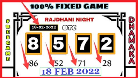 Rajdhani Night Today Fix Jodi Fixed Game Satta Matka