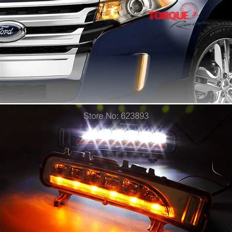 Free Shipping 2x LED Daytime Running DRL Fog Lights Lamp Cover Trim