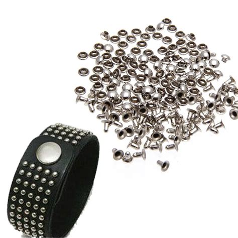 100pcs Punk Spikes Studs Round Flat Rapid Mushroom Decorative Rivets