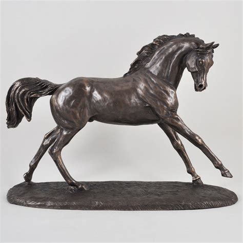 Cantering Arabian Bronze Horse Sculpture by Harriet Glen - Prezents.com