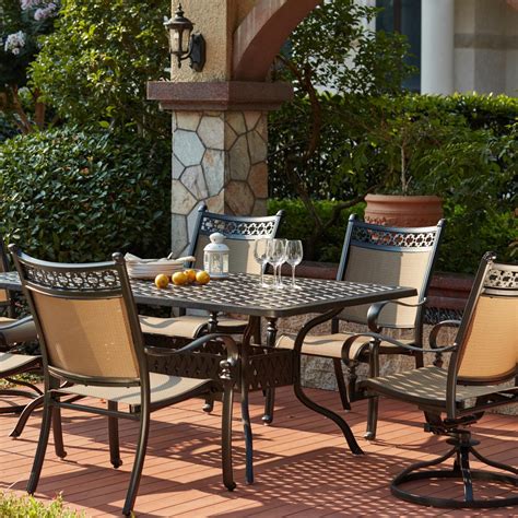 Mountain View Piece Cast Aluminum Sling Patio Dining Set W X