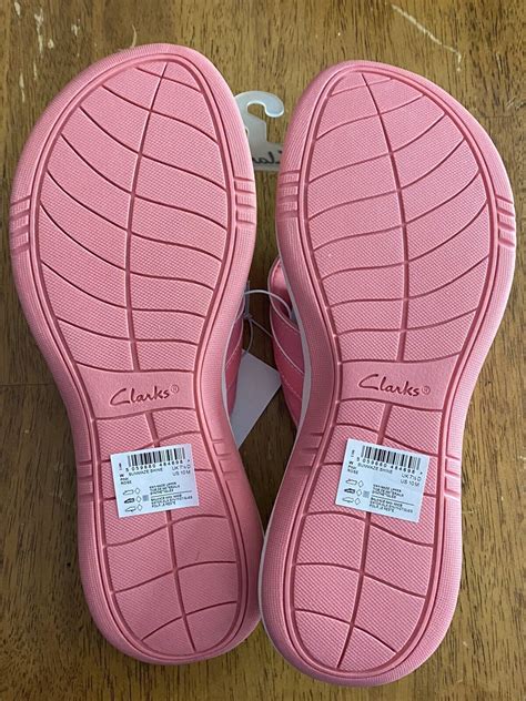 New Clarks Women Cloudsteppers Sunmaze Shine Flip Flops Size 10 Pink Ebay