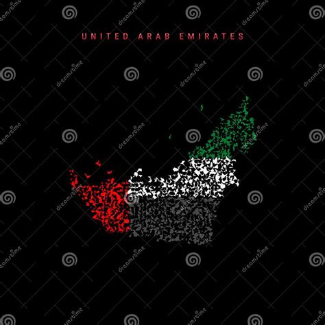 United Arab Emirates Flag Map Chaotic Particles Pattern In The Uae