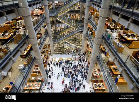 Interior of The Lloyds building. The City, London, England, UK Stock ...