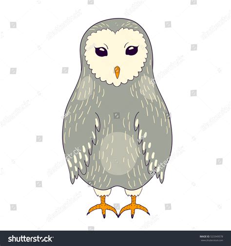 Cartoon Barn Owl Colored Vector Illustration 523349578 Shutterstock