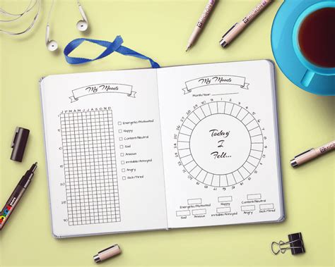 2 Bullet Journal Mood Trackers Printables | The Digital Download Shop