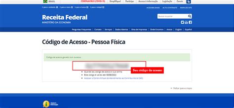 Aprenda A Gerar Seu C Digo De Acesso Na Receita Federal