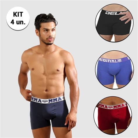 Comprar Kit Cueca Box Unidades Ponto Certo Lingerie Microfibra Lisa