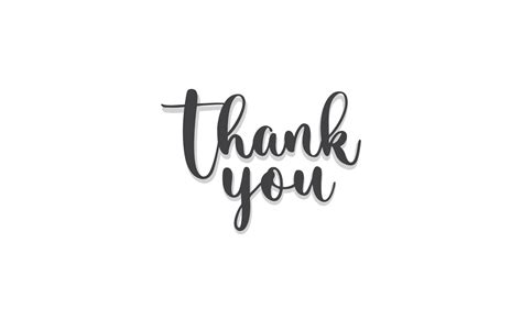 Thank You Lettering Text With Drop Shadow Hand Drawn Style Thanking