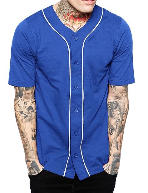 Hat And Beyond Mens Baseball Jersey Button Down Athletic Uniform