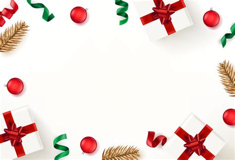 Christmas Flat Lay Background With Holiday Elements Realistic Vector Illustration 4243316